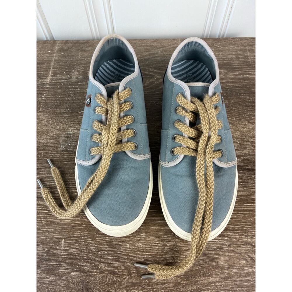 Taos Women’s Super Soul Lake Blue Canvas Shoes Sneakers Coastal Nautical Size 8W - Picture 2 of 8